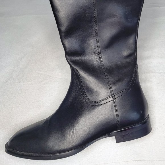 Women Round Toe Black Knee High Boot - Picture 6 of 7